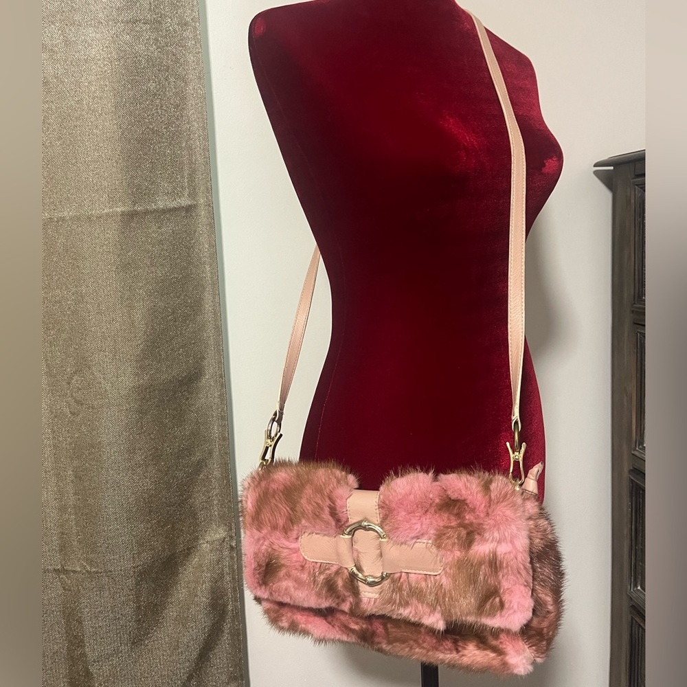Falor pink Mink Leather Bag